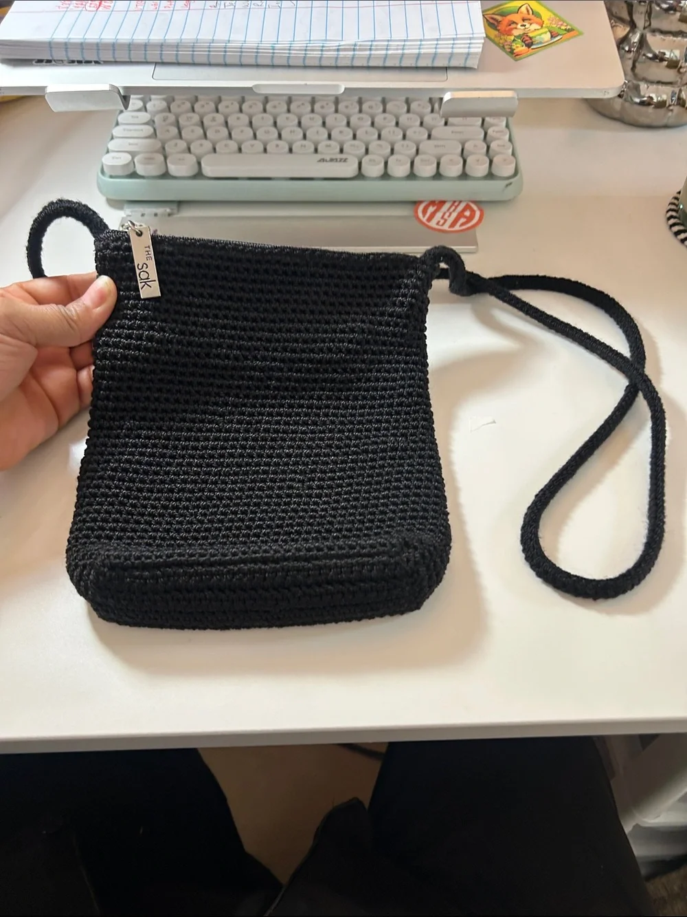 The Sak Black Crochet Crossbody Bag